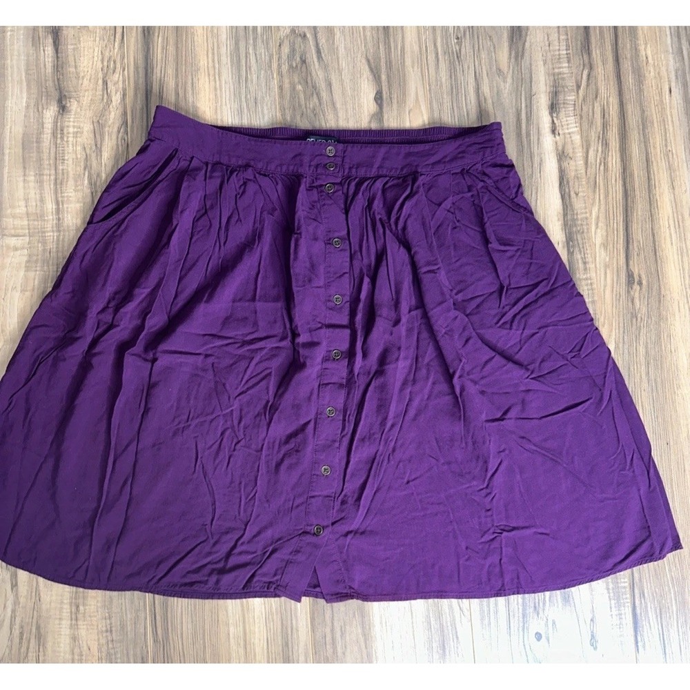 Forever 21 Plus Size Purple Button-Up Skirt 1X